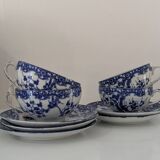 Vintage blue fine china tea set