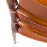 Set of 6 Niels Møller Model No 82 Chairs in Rosewood & Leather Denmark 60’s