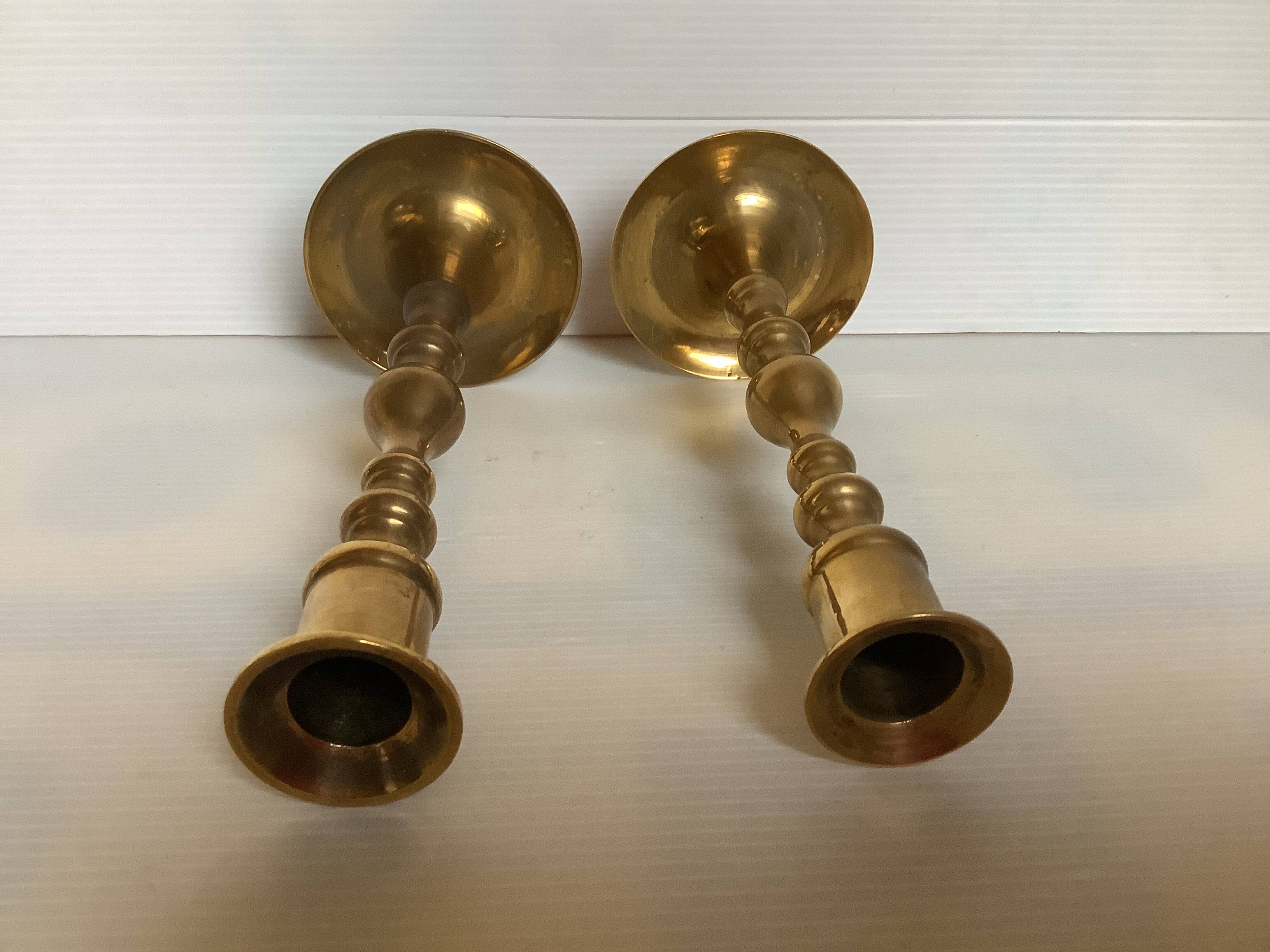 Pair of brass candlesticks