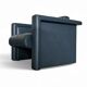 Pair / Trix and Robert Haussmann / Dark grey leather chairs by Knoll