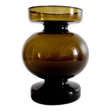 Vase vintage verre fumé