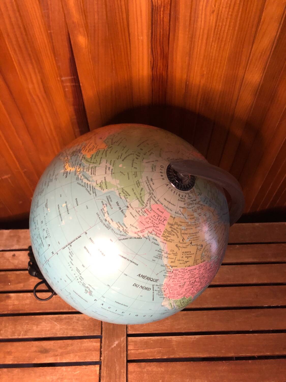 Old world map terrestrial globe sudime météore made in france vintage