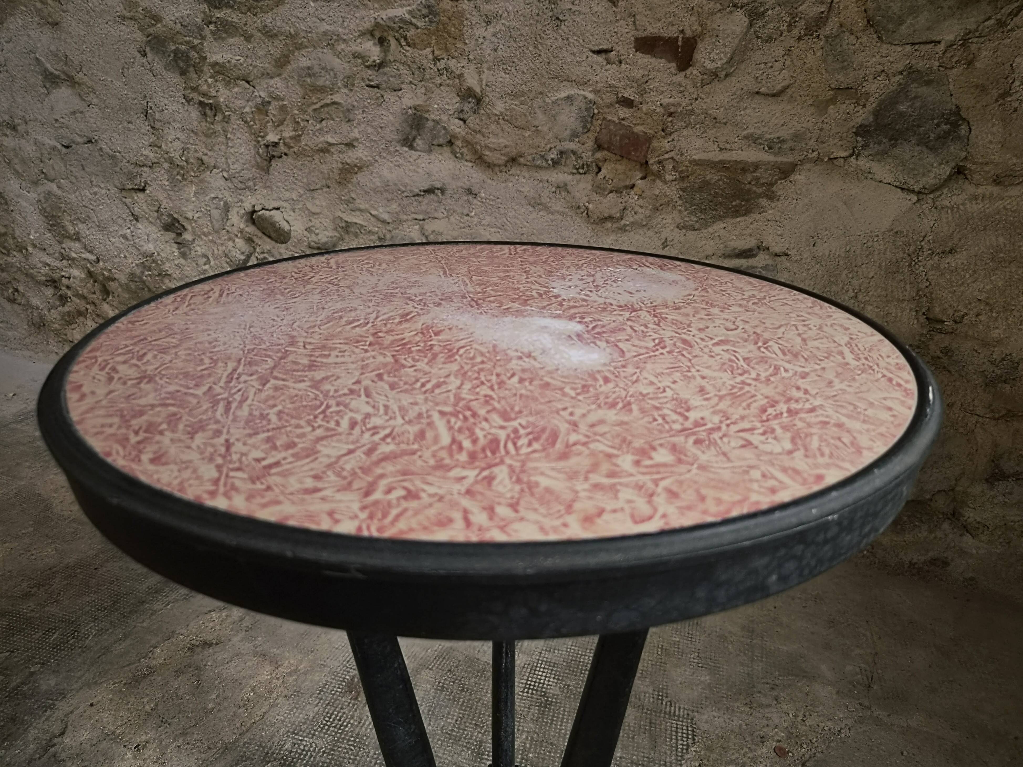 Table bistrot art déco française avec plateau Rex bakélite – c.1930–1940