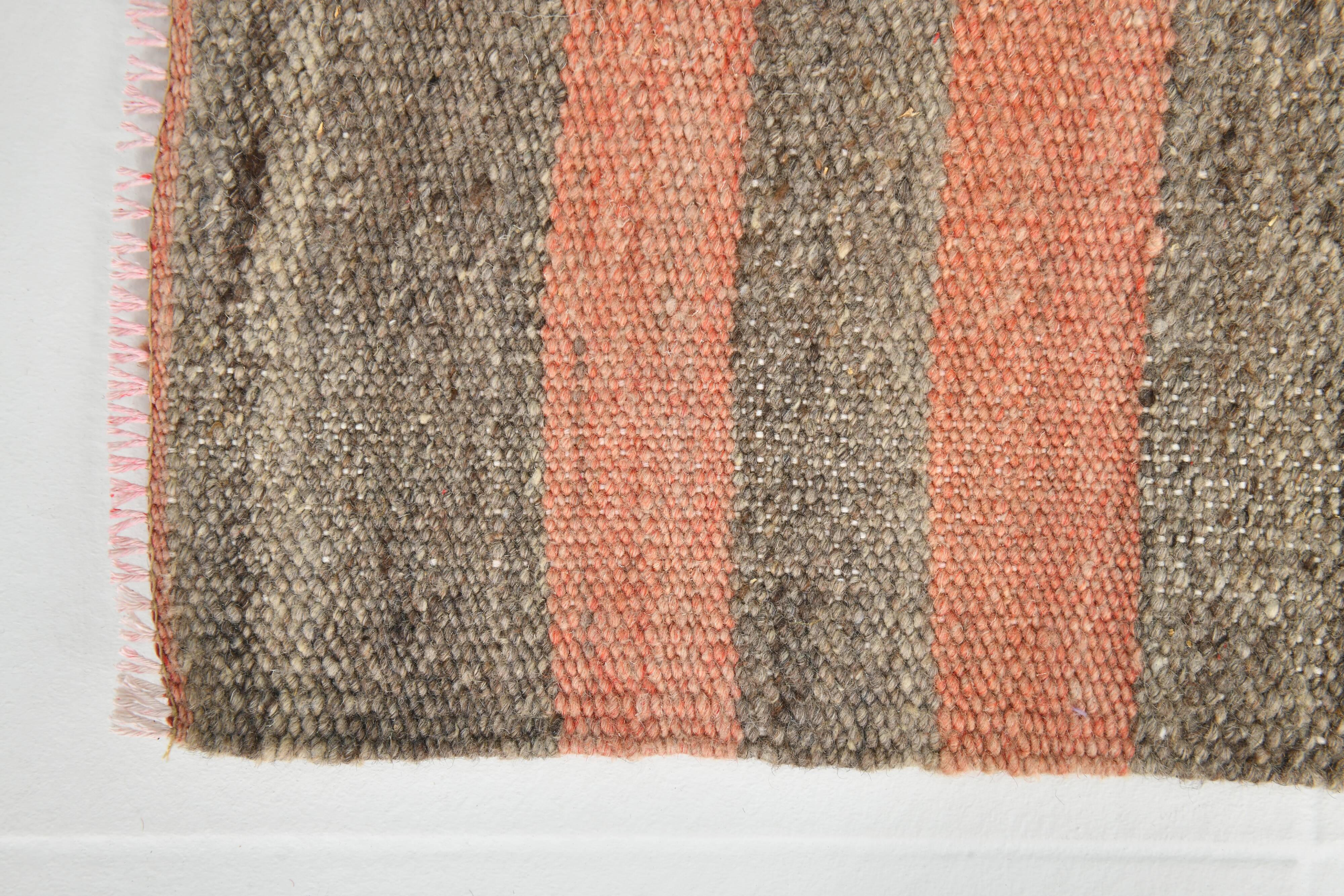 Tapis kilim turc saumon et marron 4x5, 134x164 cm