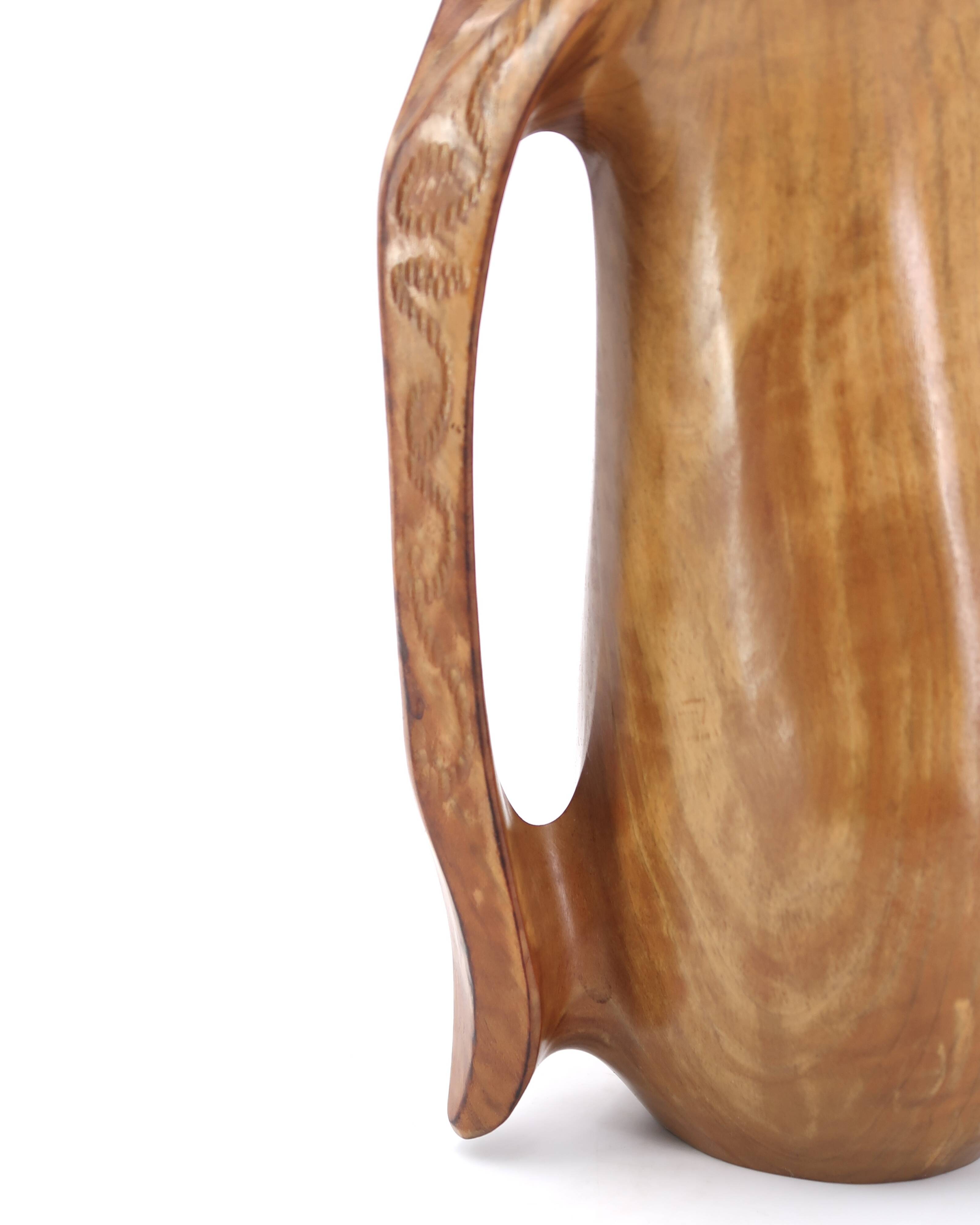 Sculptural wooden pitcher, 1960s