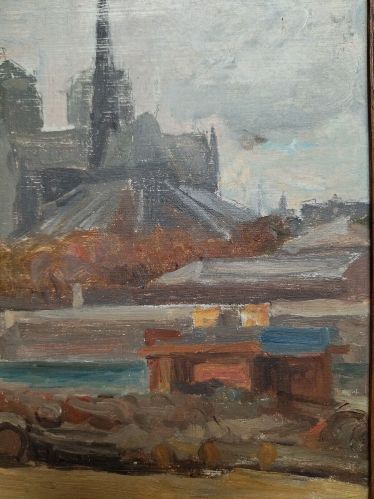 Painting of Notre Dame de Paris quai de la Tournelle