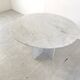 Vintage round White marble dining table 1970s