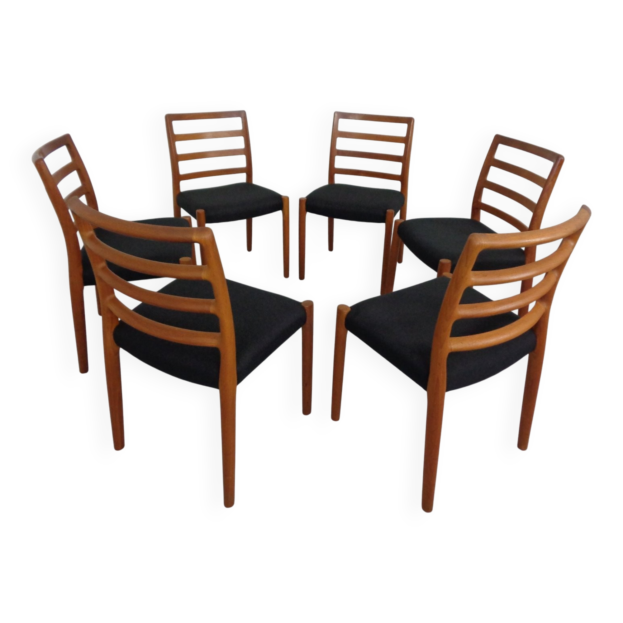 Model 85 Teak Dining Chairs by Niels Otto Møller for J. L. Møllers, 1960s, Set of 6