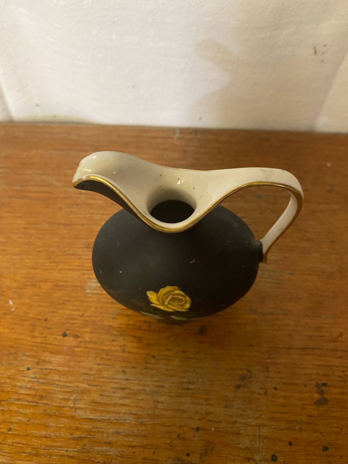 Antique Pitcher ROYAL Porcelain Bavaria Painted Decor + 22K Gold Vintage #C