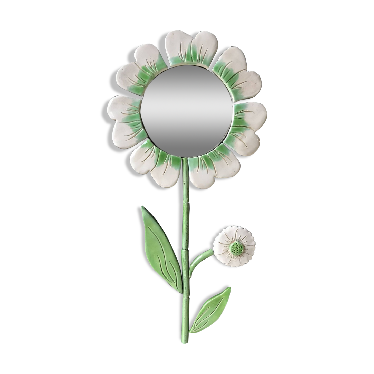 Ceramic flower mirror.
