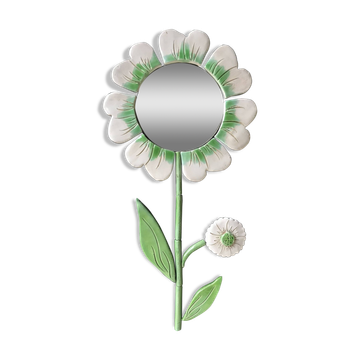 Miroir fleur en céramique.