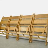 Rare set of 4 deckchairs AP71 including footstool by Hans Wegner for AP Stolen, Denmark 1968