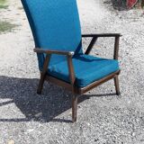Armchair year 50 wood and fabrics