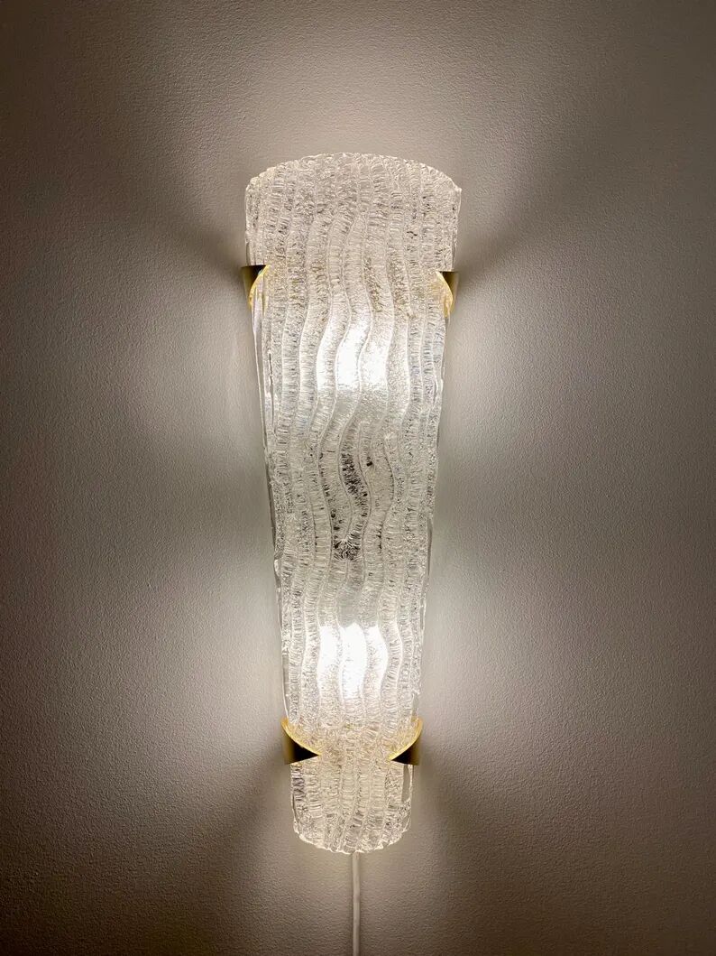 1/3 arlus wall light in murano glass, france 1960s