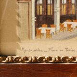 Drawing, Place du Tertre, Montmartre, naive art