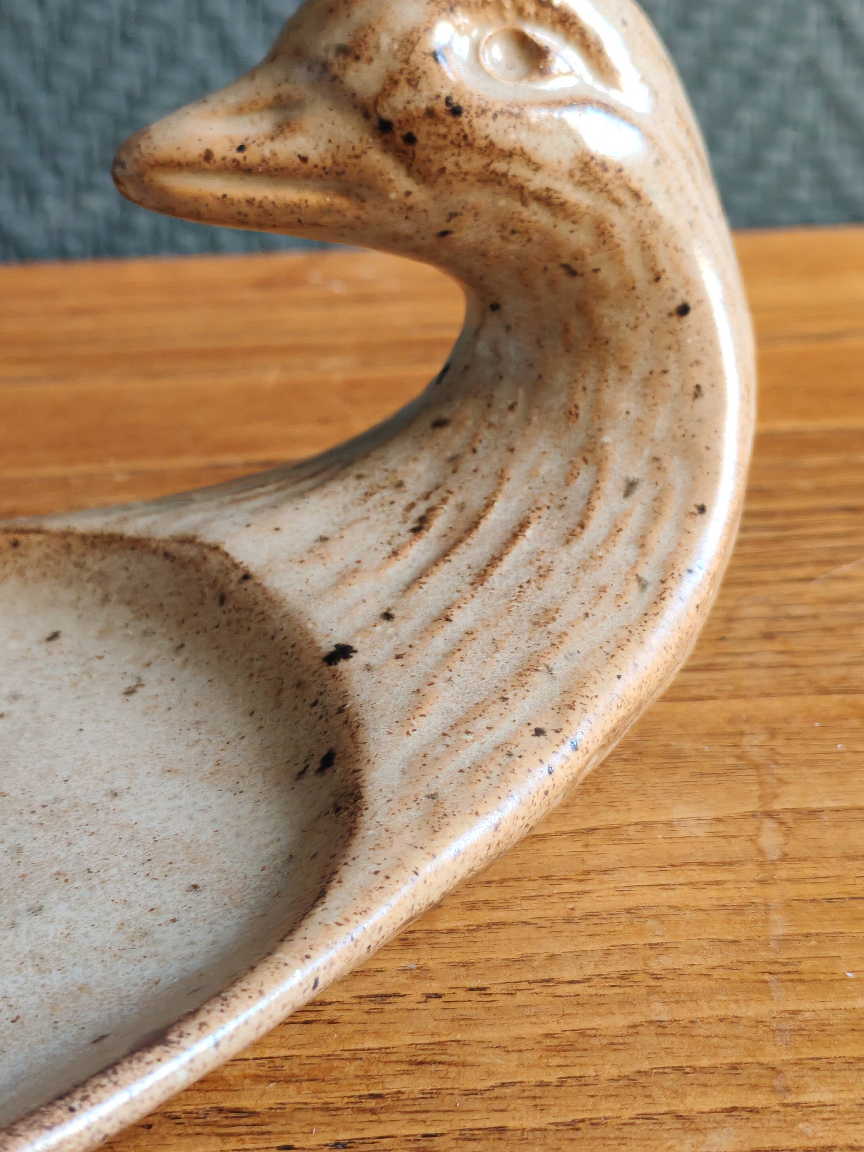 Vintage Stoneware Goose/Duck Head Serving Platter – Foie Gras Plate