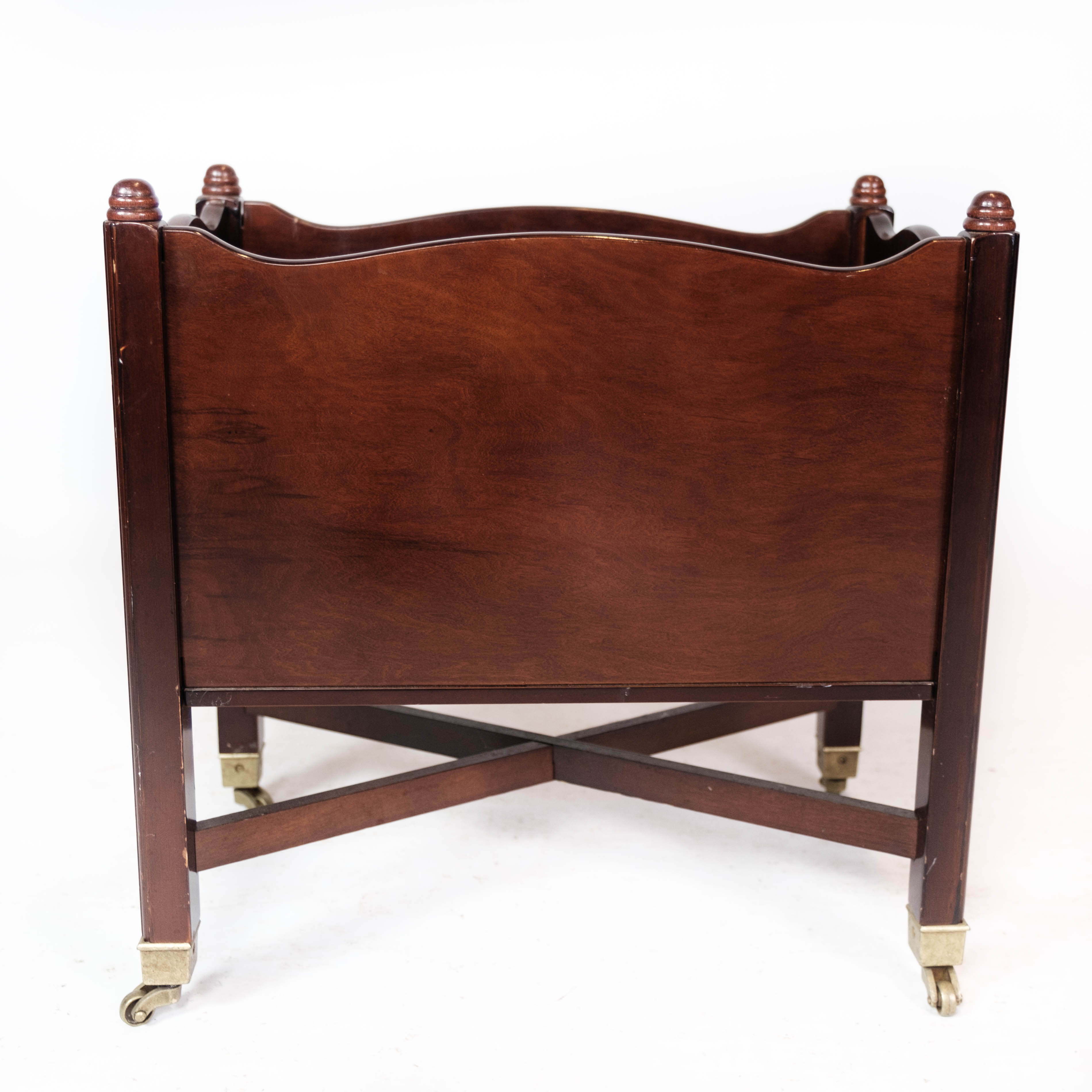 Newspaper holder of mahogany decorated with brass of Danish design, 1960s