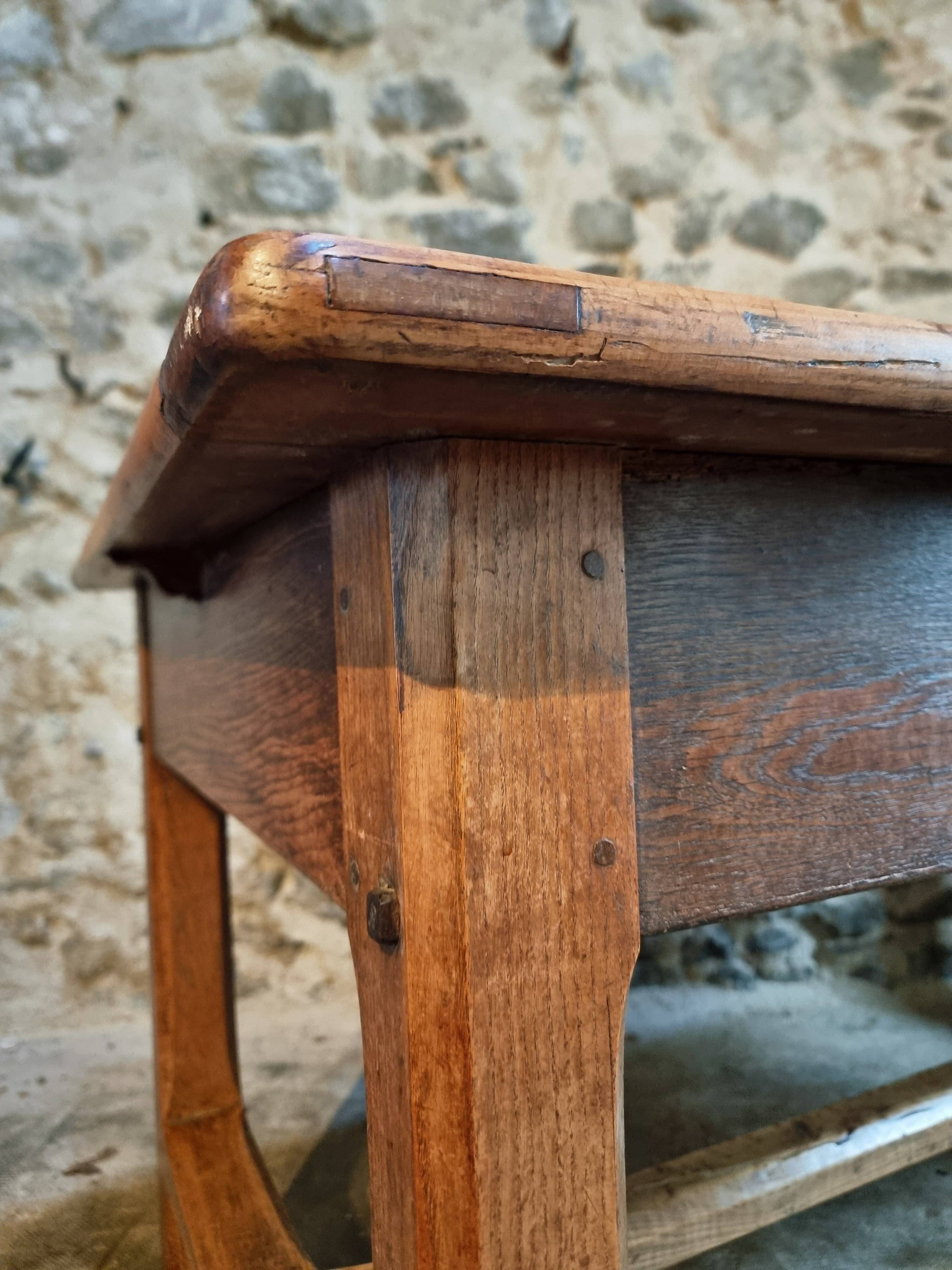 Antique French farmhouse dining table – Walnut work table, late 19th century
