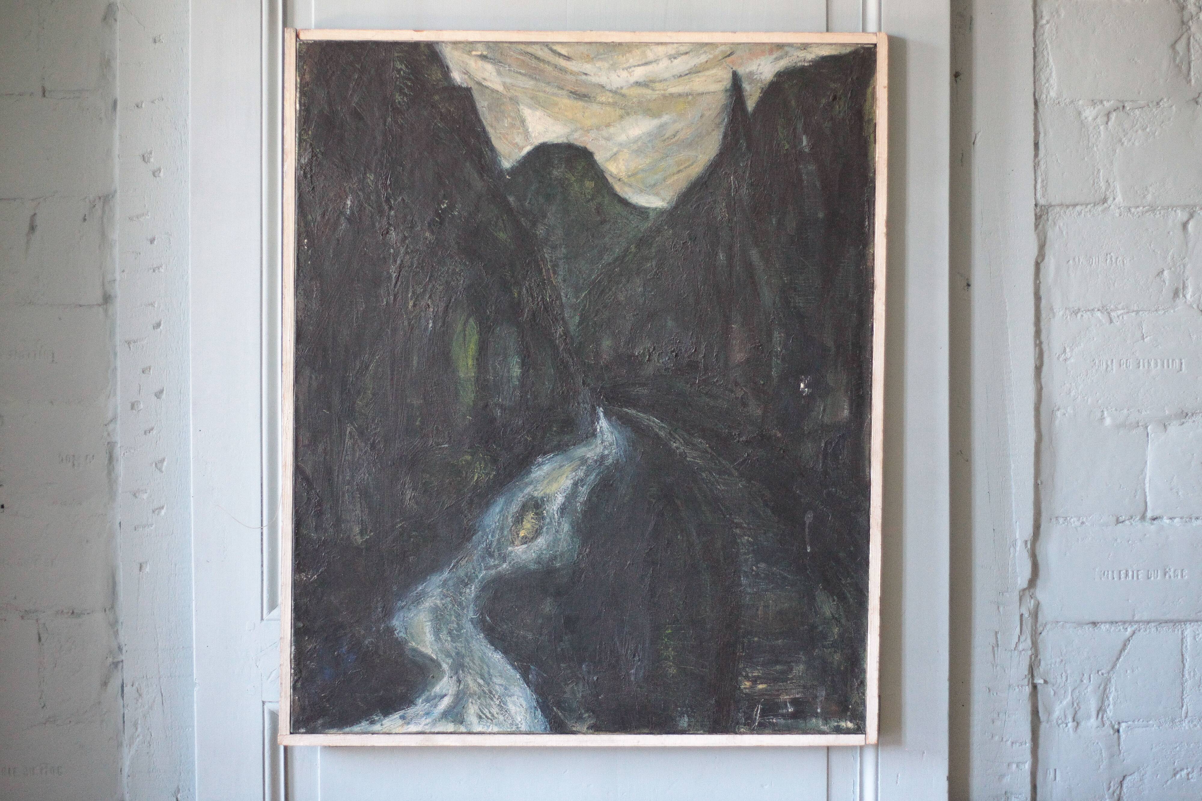 The Valley - Expressionist Oil, Fukuoka, 1950s