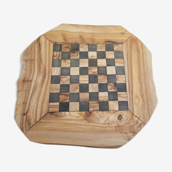 Rustic chess game 13 ", medium size, chessboard with 32 pieces, olive wood game with shooting