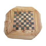 Rustic chess game 13 ", medium size, chessboard with 32 pieces, olive wood game with shooting