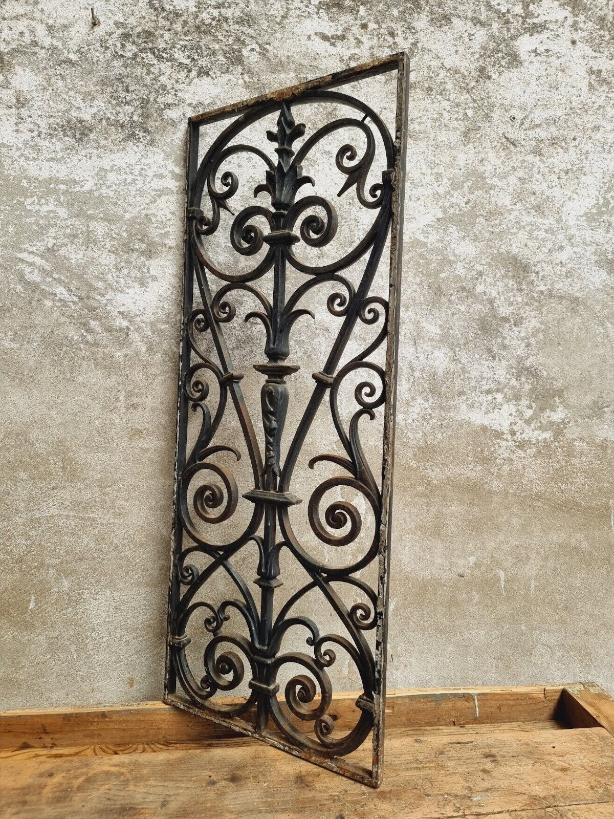 Old iron door grille window grille