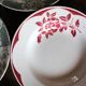 6 deep plates Marsac red Digoin Terre de fer green