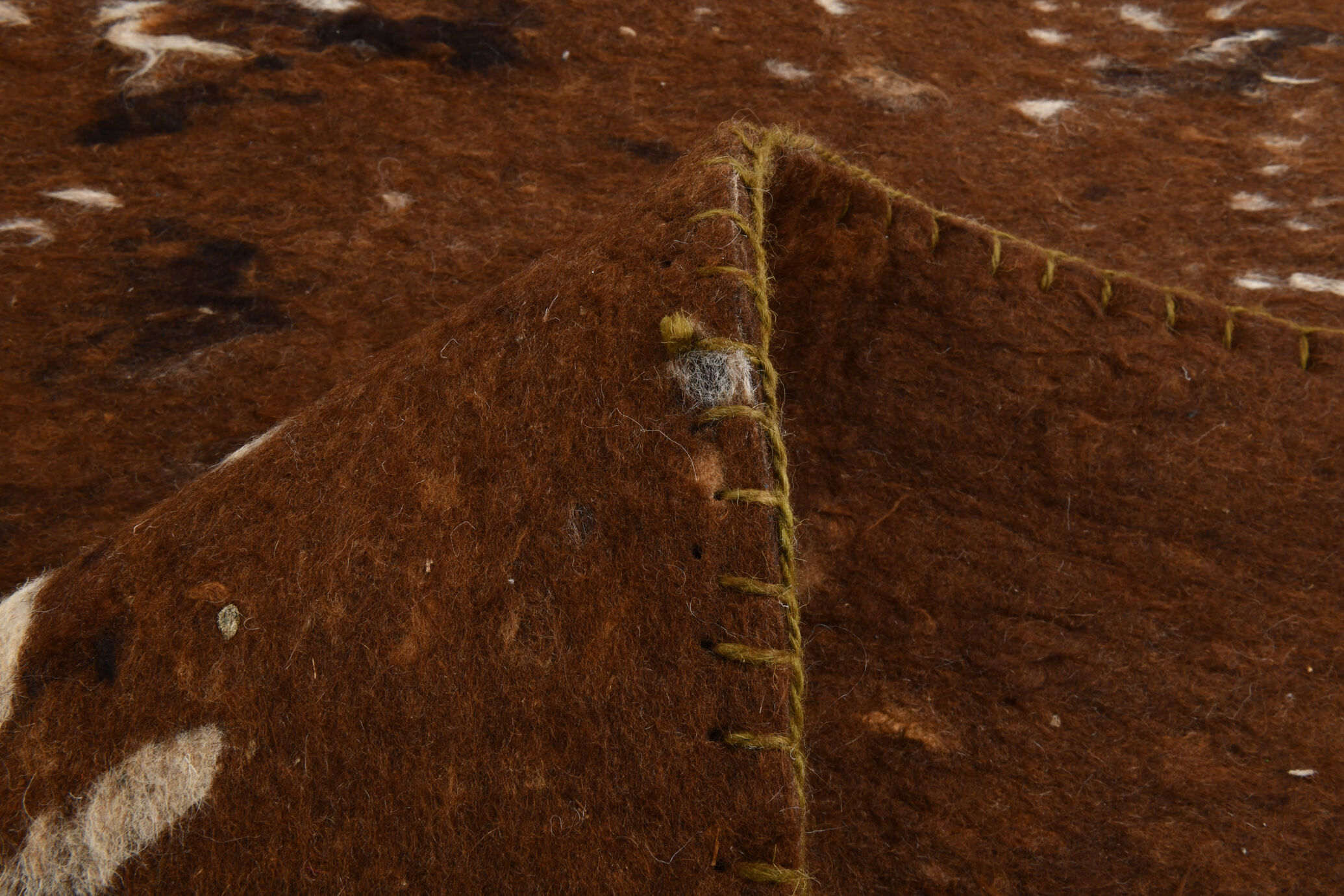 3x10 neutal brown felt vintage runner rug,85x307cm