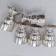 8 art deco eggcups in silver metal