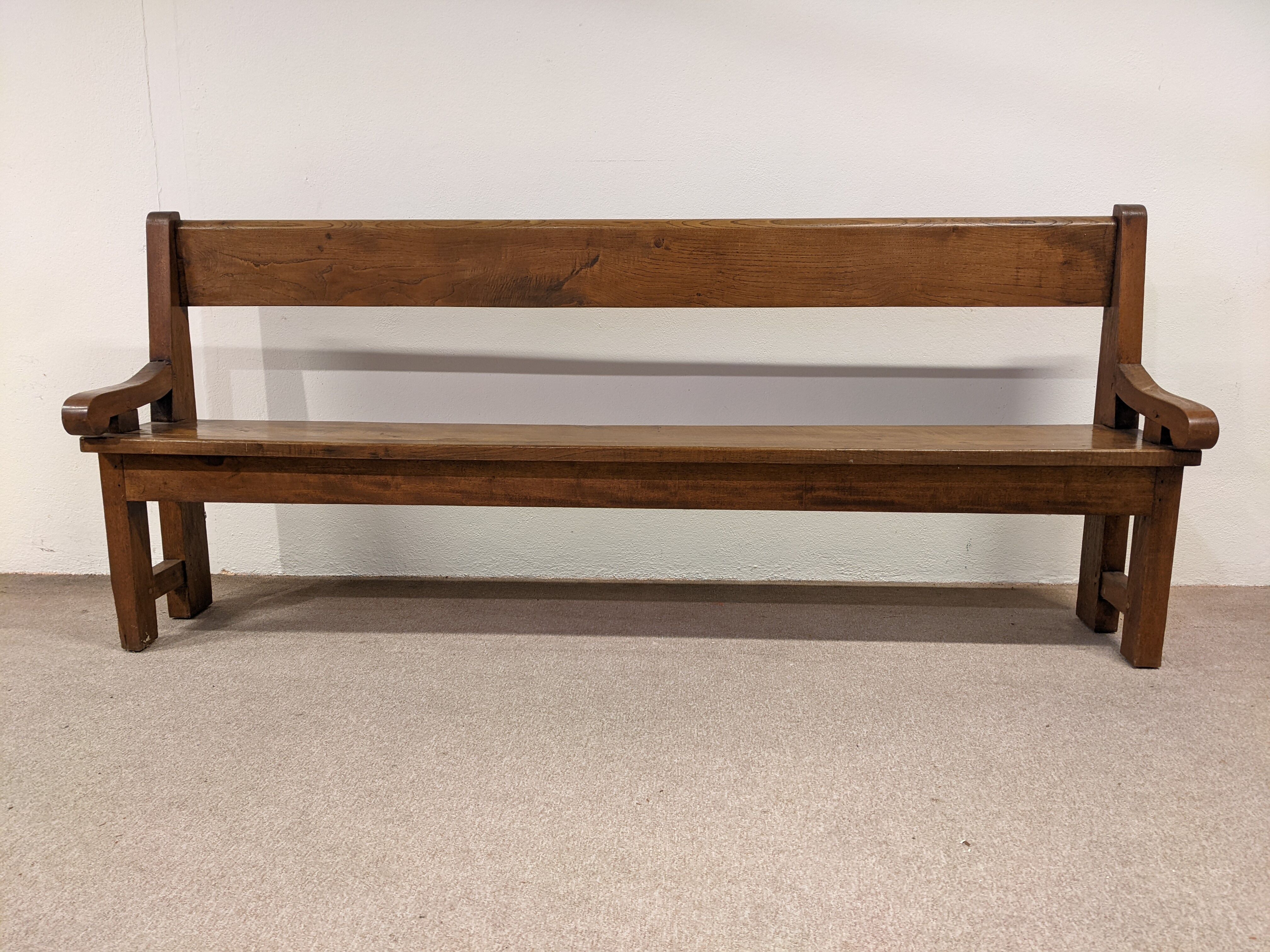 Banc en chêne et châtaignier