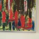 Original vintage abstract oil on canvas