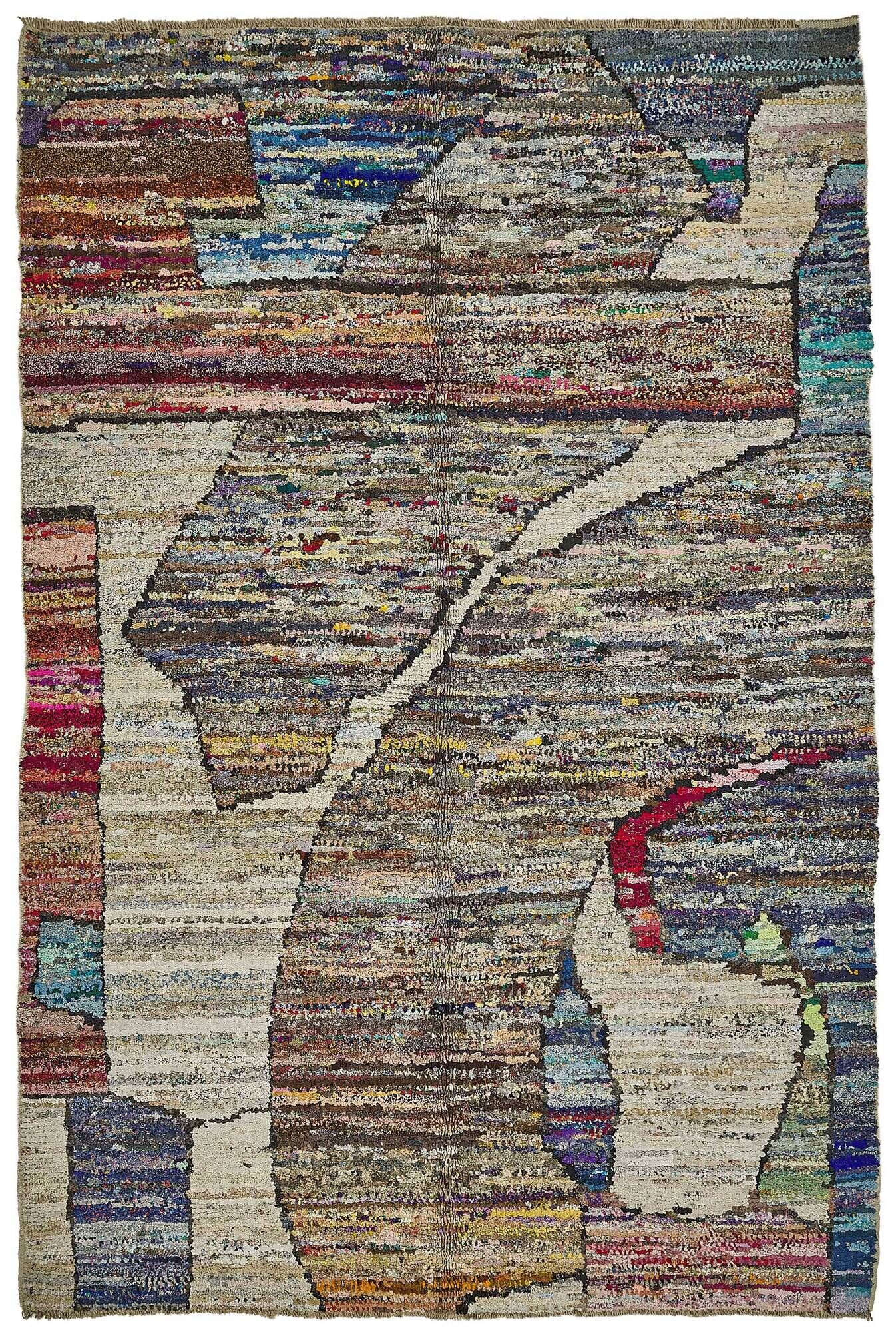 Handwoven Turkish Recycled Boho Rug 191 cm x 293 cm