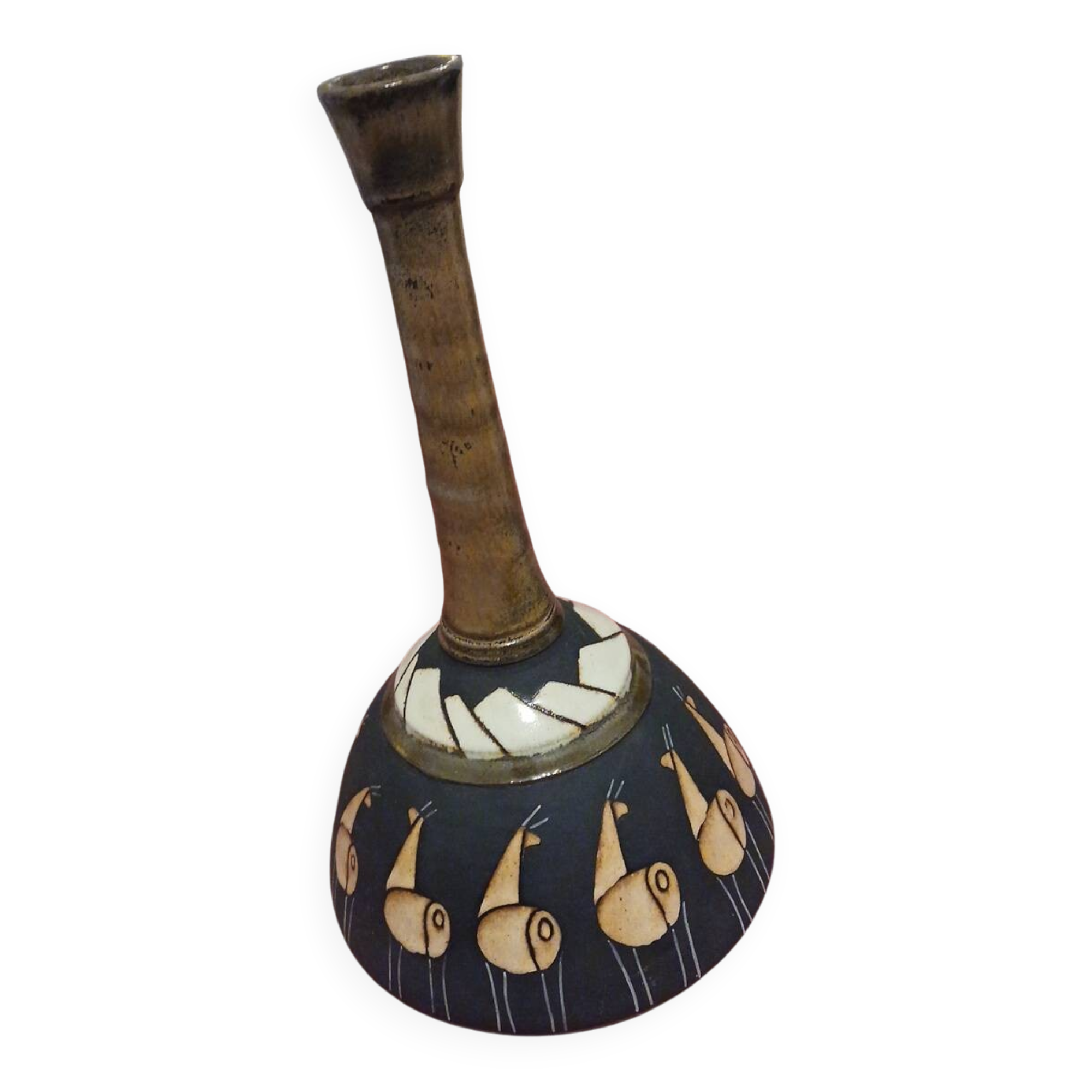 Very beautiful handmade ceramic lamp, signed and dated 1958, piece.