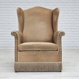 1970s, Danish design, armchair in corduroy, ash wood, original condition.