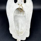 19th century polychrome plaster angel wall stoup