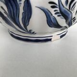 Vase with vintage blue and white flower pattern signed