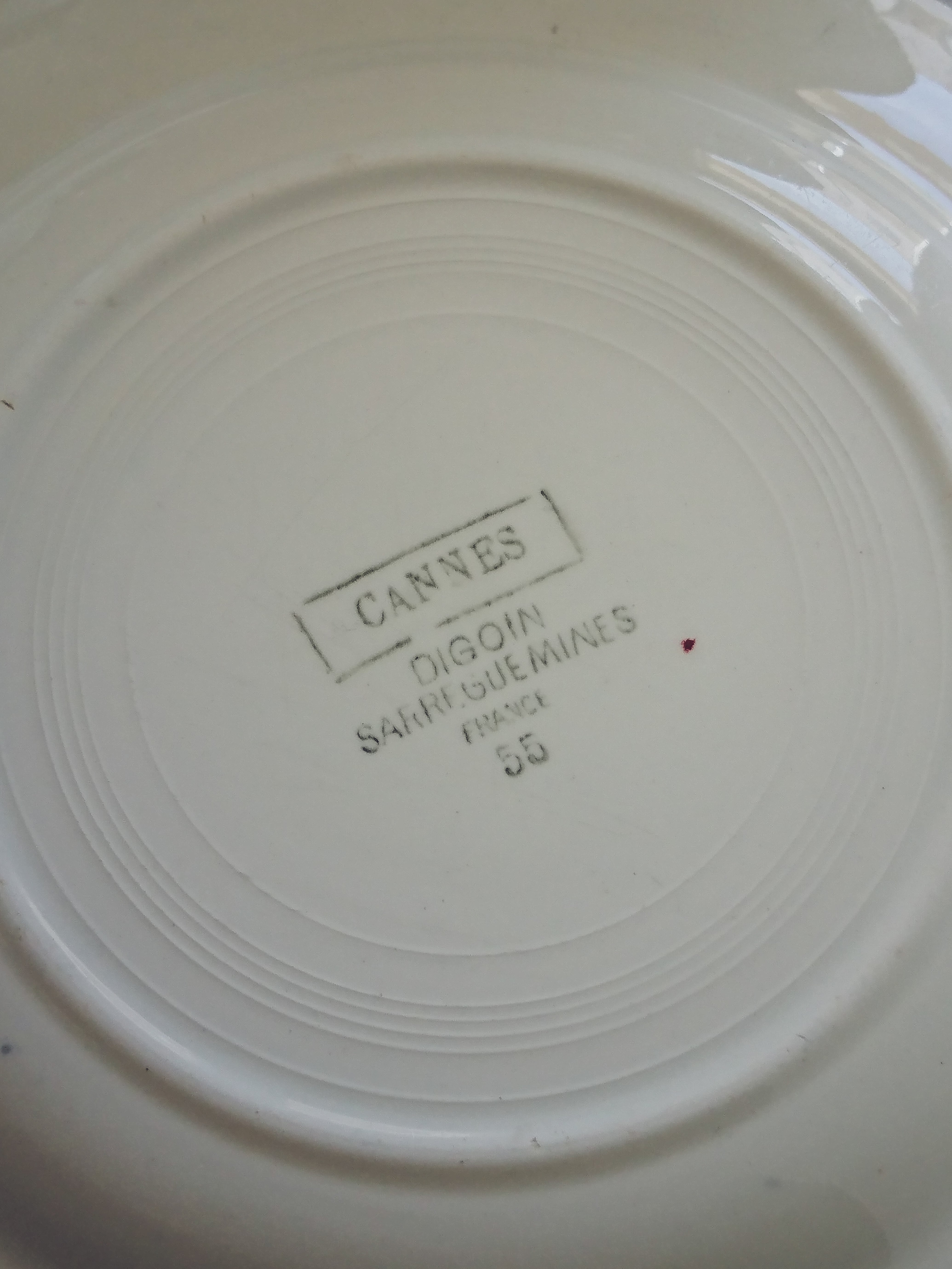 Set of 6 flat plates Digoin Sarreguemines CANNES