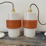 Pair of vintage suspensions electrified to nine