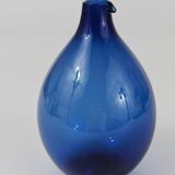 Glass vase signed Bleu Timo Sarpaneva Pullo Oiseau, Iittala, Finland, 1950s