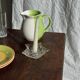 90s white and green ceramic carafe H17 D11