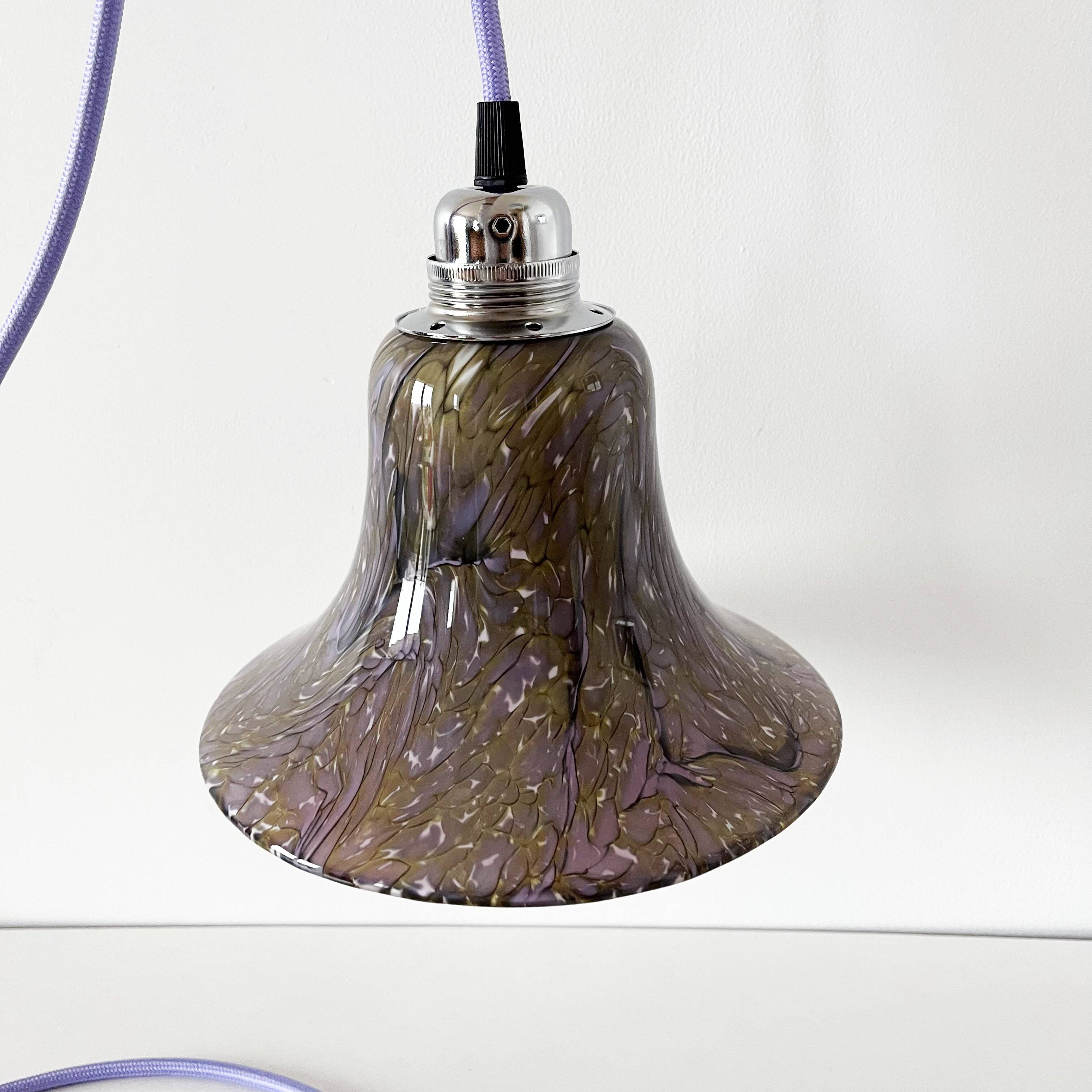 Purple opaline globe portable or pendant lamp