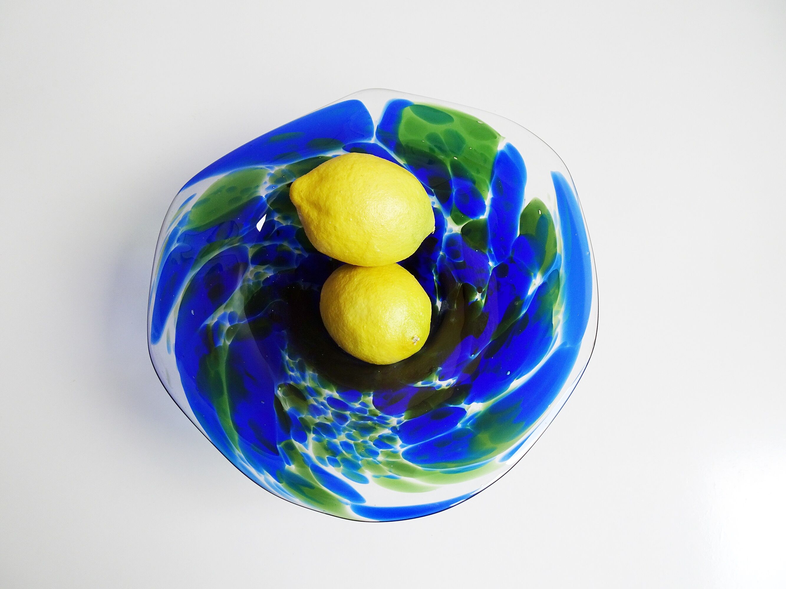 colorful glass art bowl