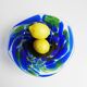 colorful glass art bowl