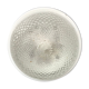 Plafonnier rond verre moulé avec support métal blanc vintage
