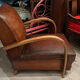 Fauteuil  club en cuir art deco