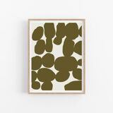 Abstract khaki giclee print, 50x70cm