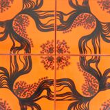 Vintage coffee table with 4 tiles, 1960s