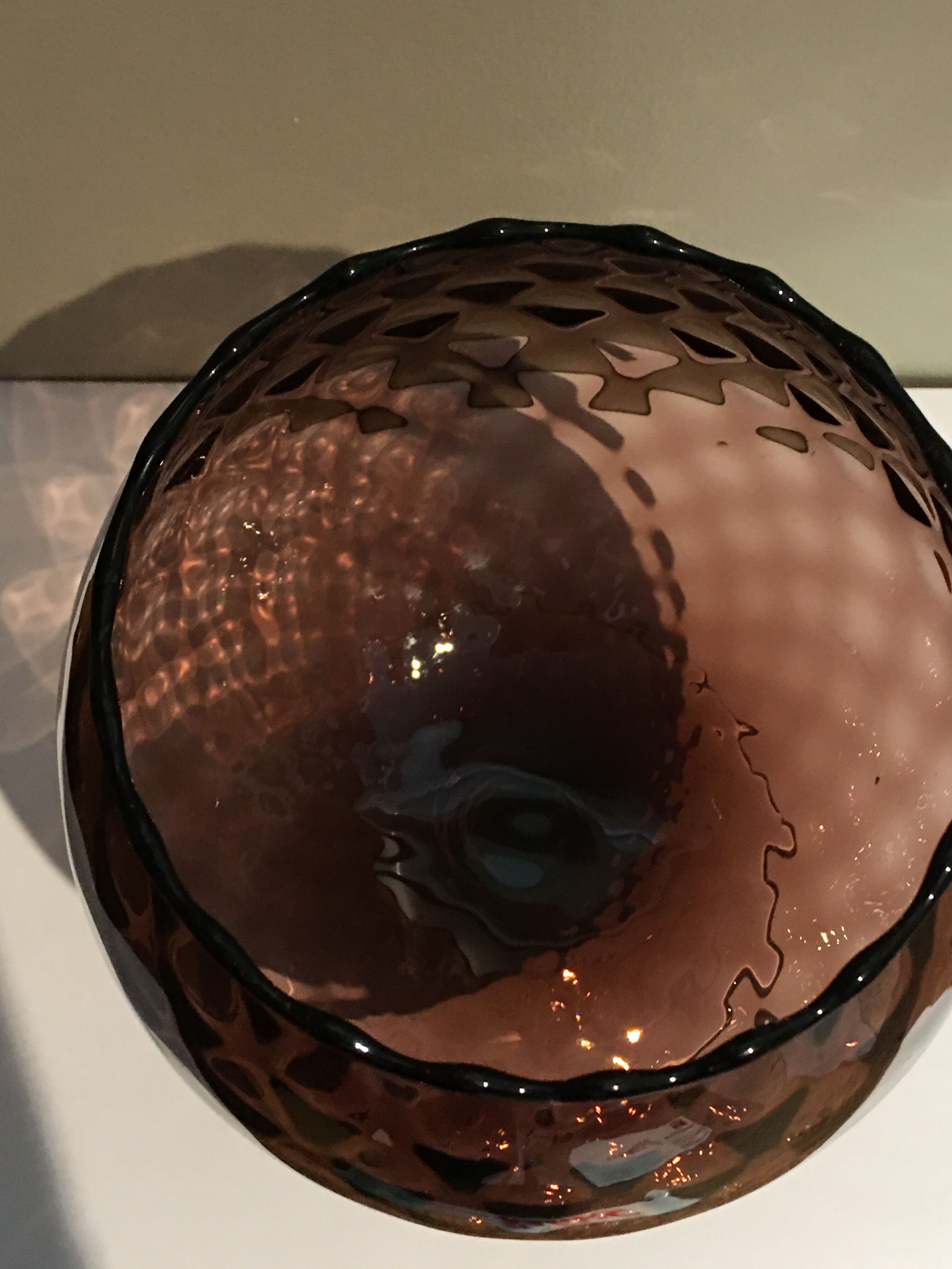 Purple blown glass cup