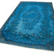 Hand-knotted contemporary oriental 1980s 171 cm x 303 cm blue carpet