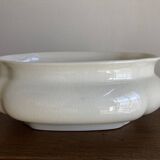 Neo-classical planter in ivory earthenware with XXL gadroons, 1950s